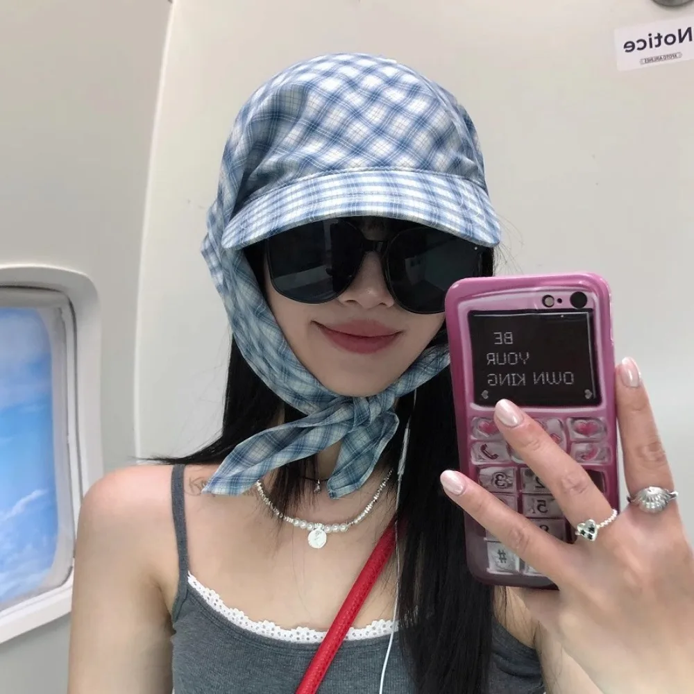 النمط الريفي الحجاب قبعة بيسبول واقية من الشمس منقوشة مثلث الحجاب قبعة قبعة واقية من الشمس وشاح بلغت ذروتها قبعة Strappy باندانا قبعة السفر #1