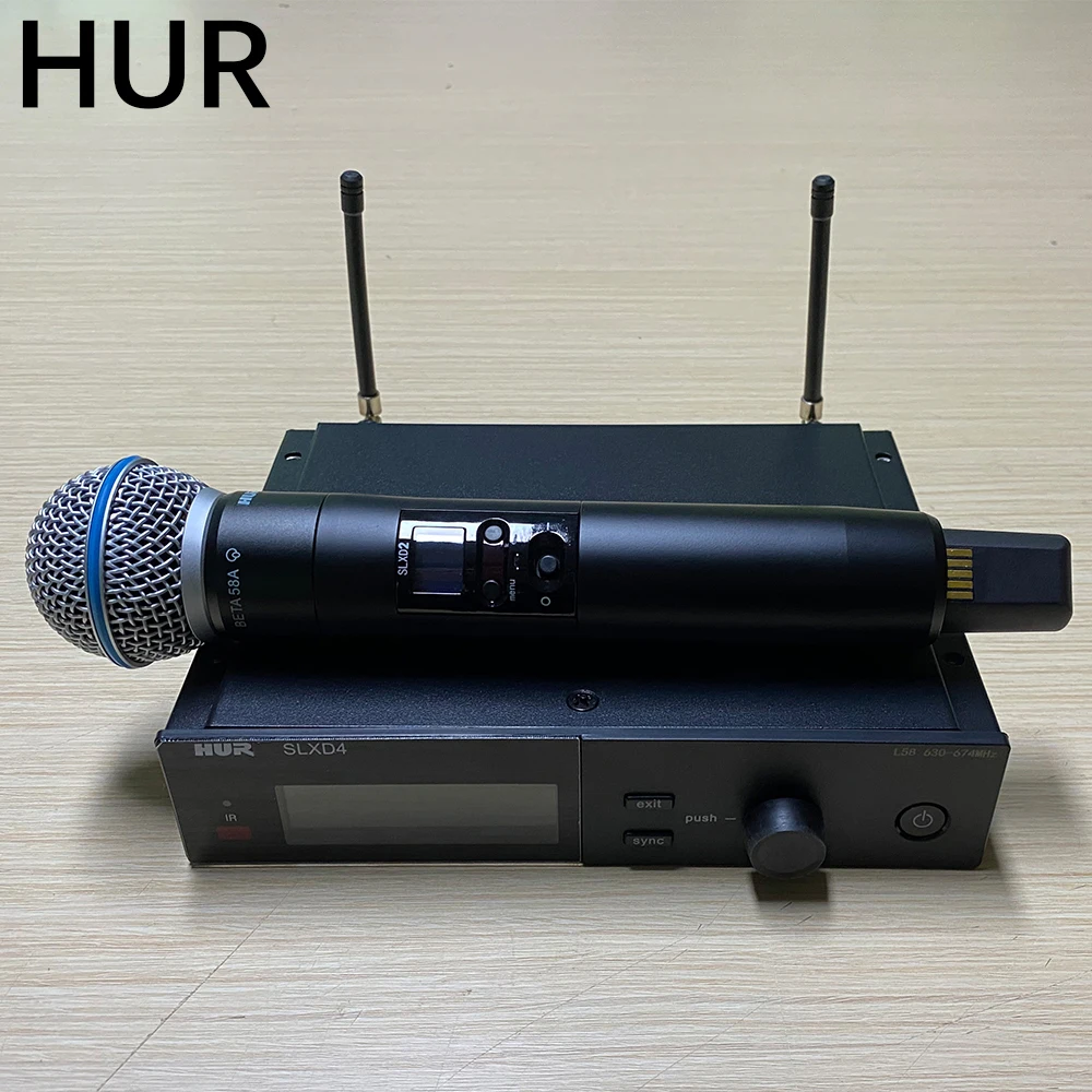 HUR SLXD4/B58 sistema microfono wireless professionale SLXD24 SLXD BETA58A per karaoke DJ Stage Recording canto chiesa discorso