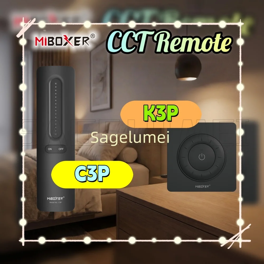

New MiBoxer K3P 2.4GHz RF Rotating Wheel Remote Color Temperature/Brightness Dimmer Panel C3P CCT Adjustable Wireless Controller