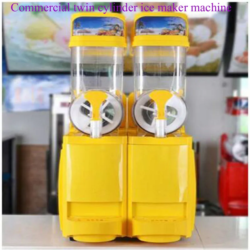 

Commercial Snow Melting Machine 2 Cylinder Slush Machine Automatic Cooling Juice Machine