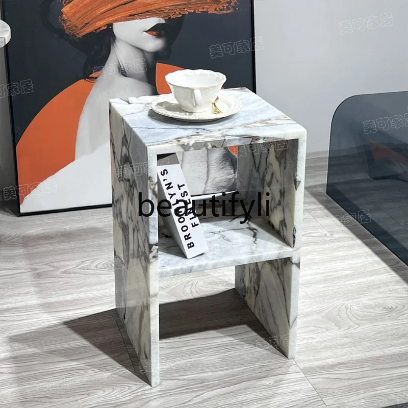 

A15 Natural marble edge few living room modern simple bedside sofa art small side table