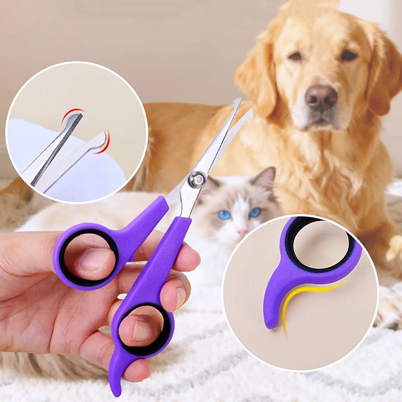 

Dog Scissors Comfortable Handle Dog Hair Scissors Pet Grooming No Hurt Cat Hair Trimmer Stainless Steel Scissor for Pet Cleaning
