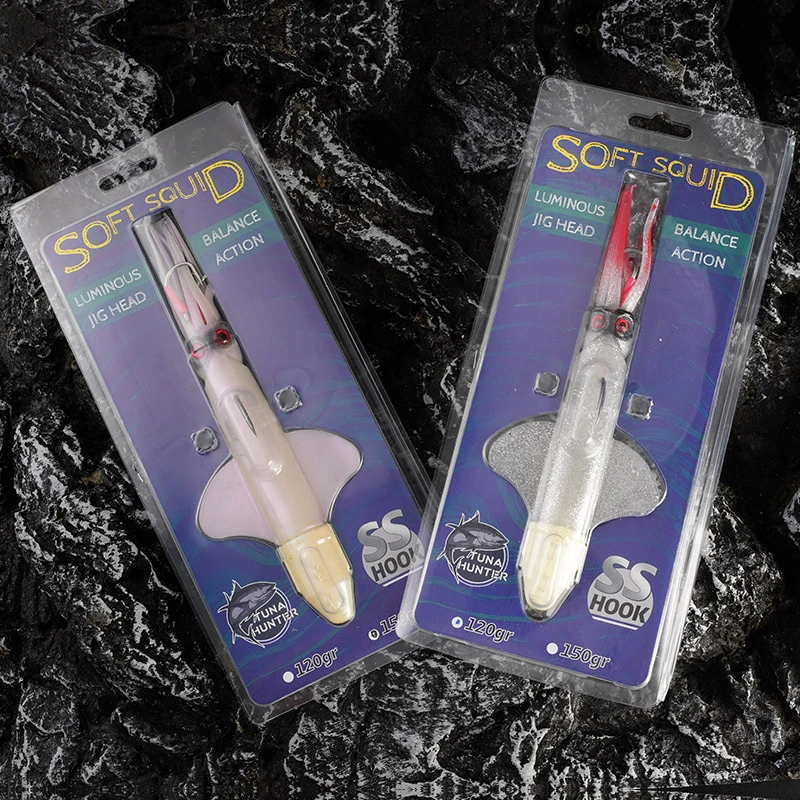 

120g 22cm With Assist Hook Slow Fast Jig PVC Metal Artificial Octopus Squid Jiging Soft Fishing Lure Bait For Saltwat