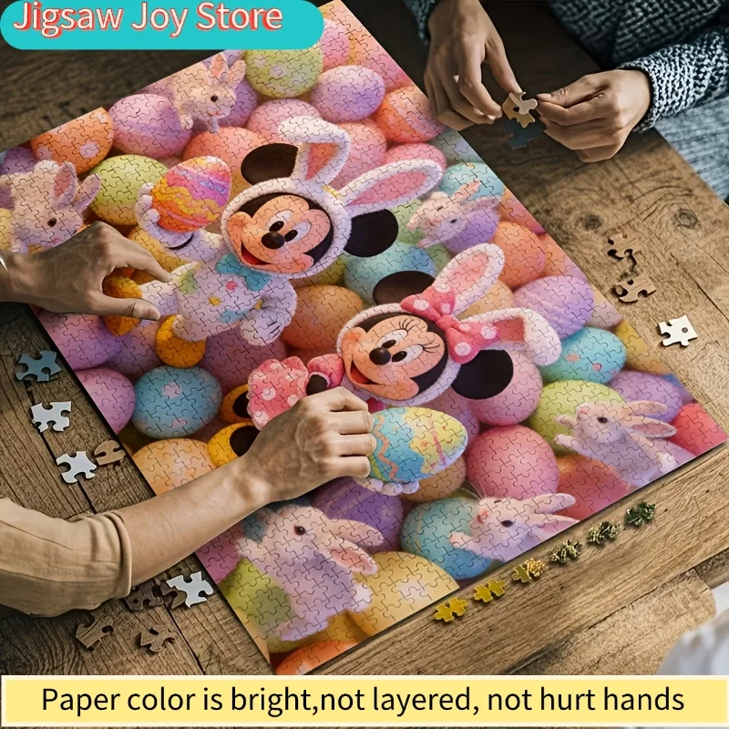 Puzzle Disney Mickey & Caccia alle Uova di Pasqua - 1000 Pezzi, Gioco di Coppia, Sfida Mentale per Adulti e Famiglie, Decorazione Primavera/Pasqua