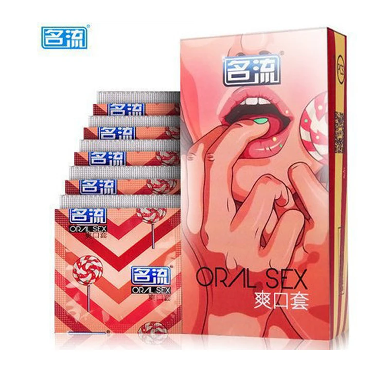 Mingliu-Condones sexuales orales para hombres, Preservativo de látex con sabor a cereza, manga para pene, Preservativo para mamada, antiedad, Juguetes sexuales, 10 unidades por lote