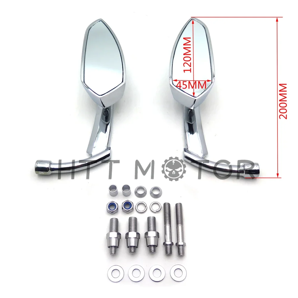 Motorcycle Mirror For Harley Yamaha Suzuki Intruder Volusia Boulevard CHROME Spear Blade Rearview Mirror
