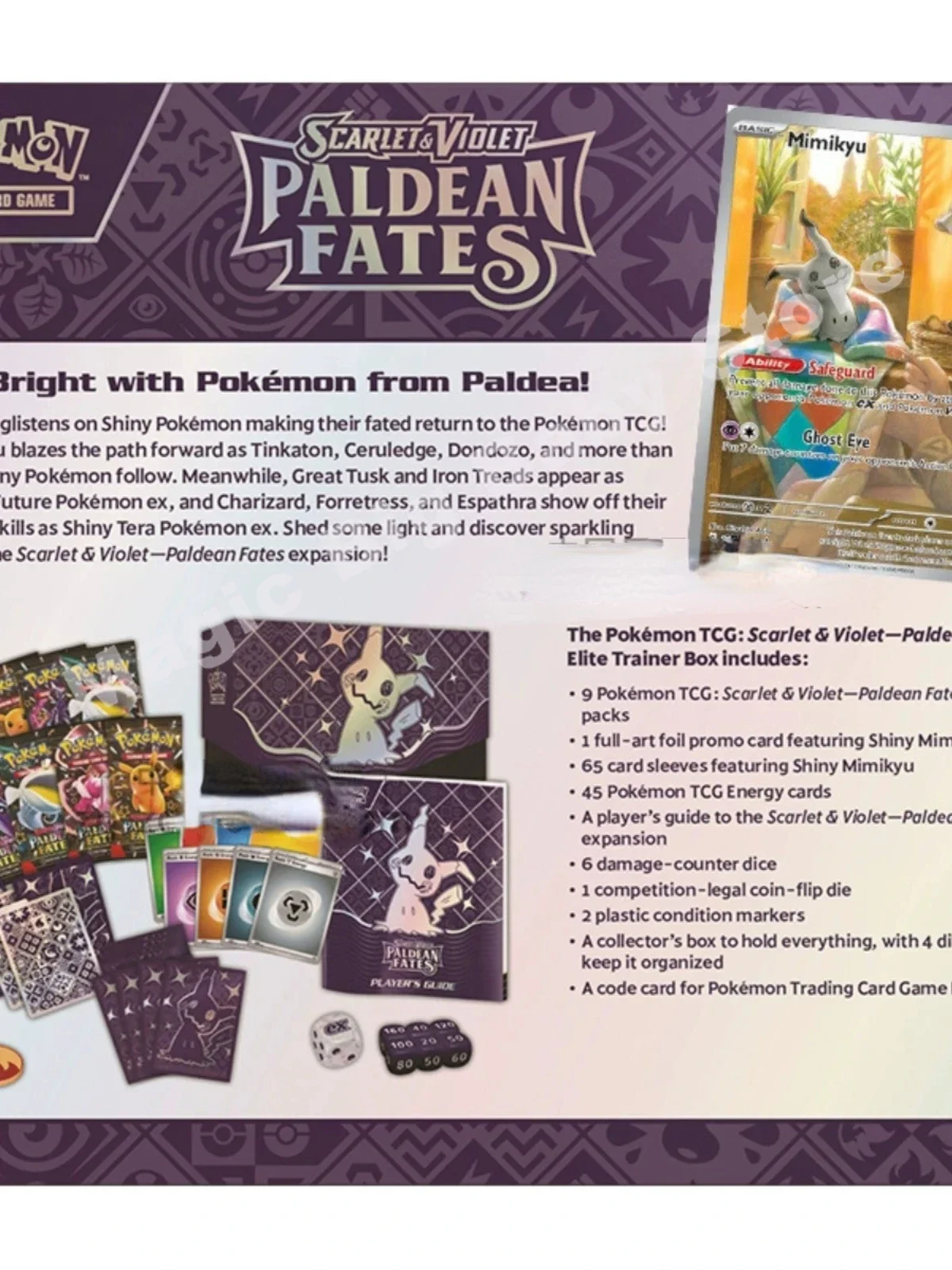 Genuine Original Pokemon Card SV4.5 English U.S. Edition Card Paldean Fates Grandmaster Box Replenish Bag PTCG Pokemon