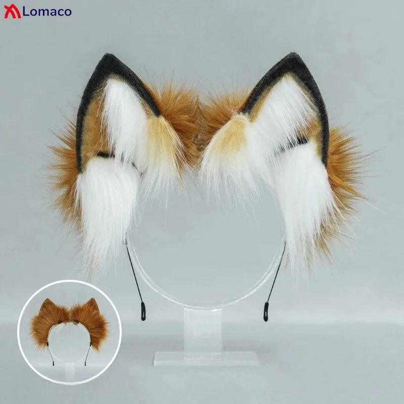 

CyPlush красные лисьи уши повязки для волос пушистый хвост животное ухо зверя волчье хвост повязка на голову с кошачьими ушками аксессуары для волос реквизит для косплея