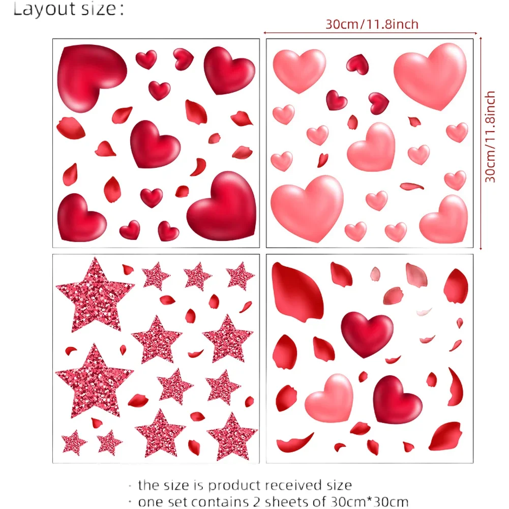 

Romantic Living Room Decor Wall Sticker Living Room Decals Valentine Stickers Easy To Clean Minimalist Modern Style