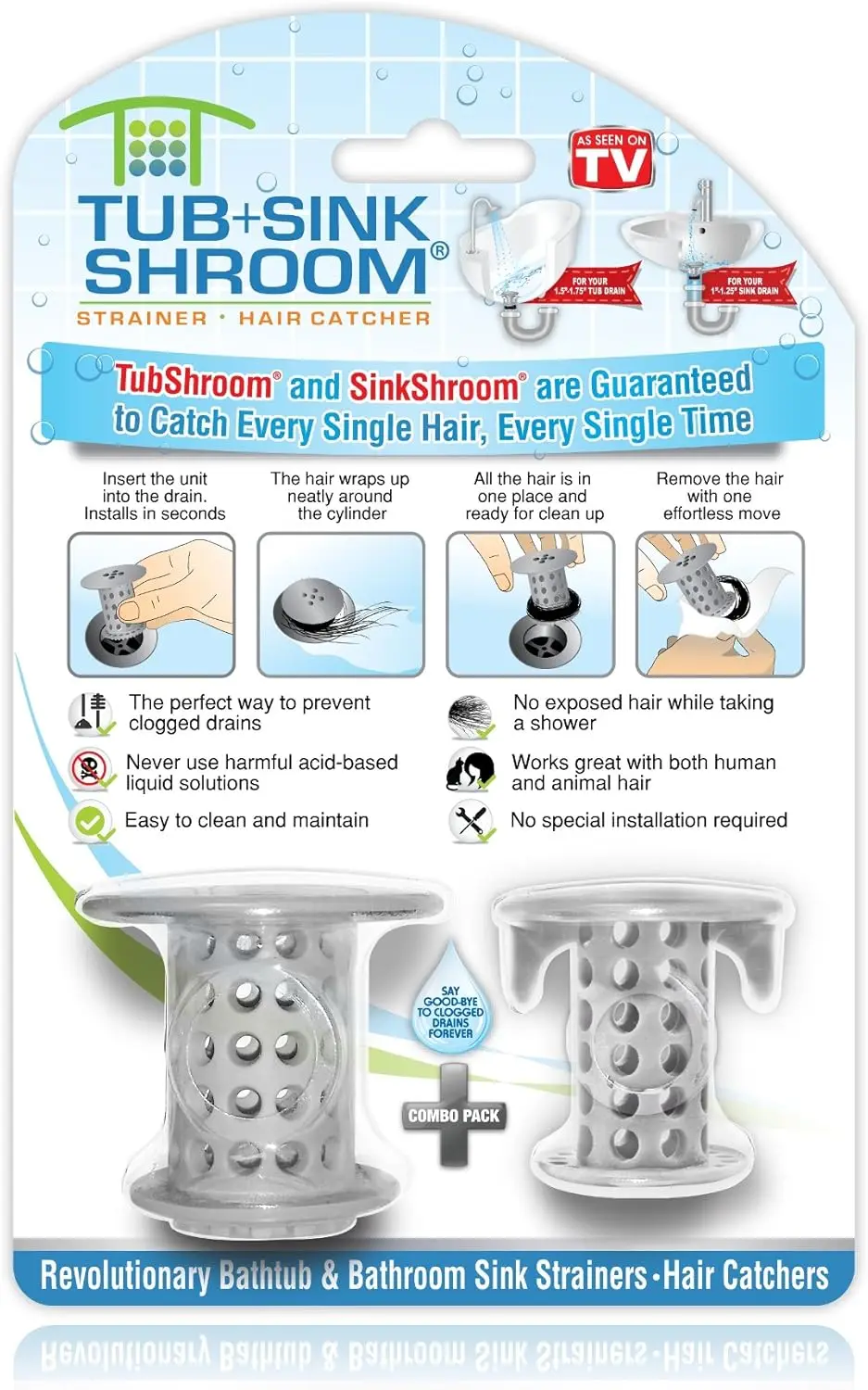 

Drain Protector Hair Catcher for Bathtubs and Sinks, Gray - Prevents Clogs with Easy Cleanup