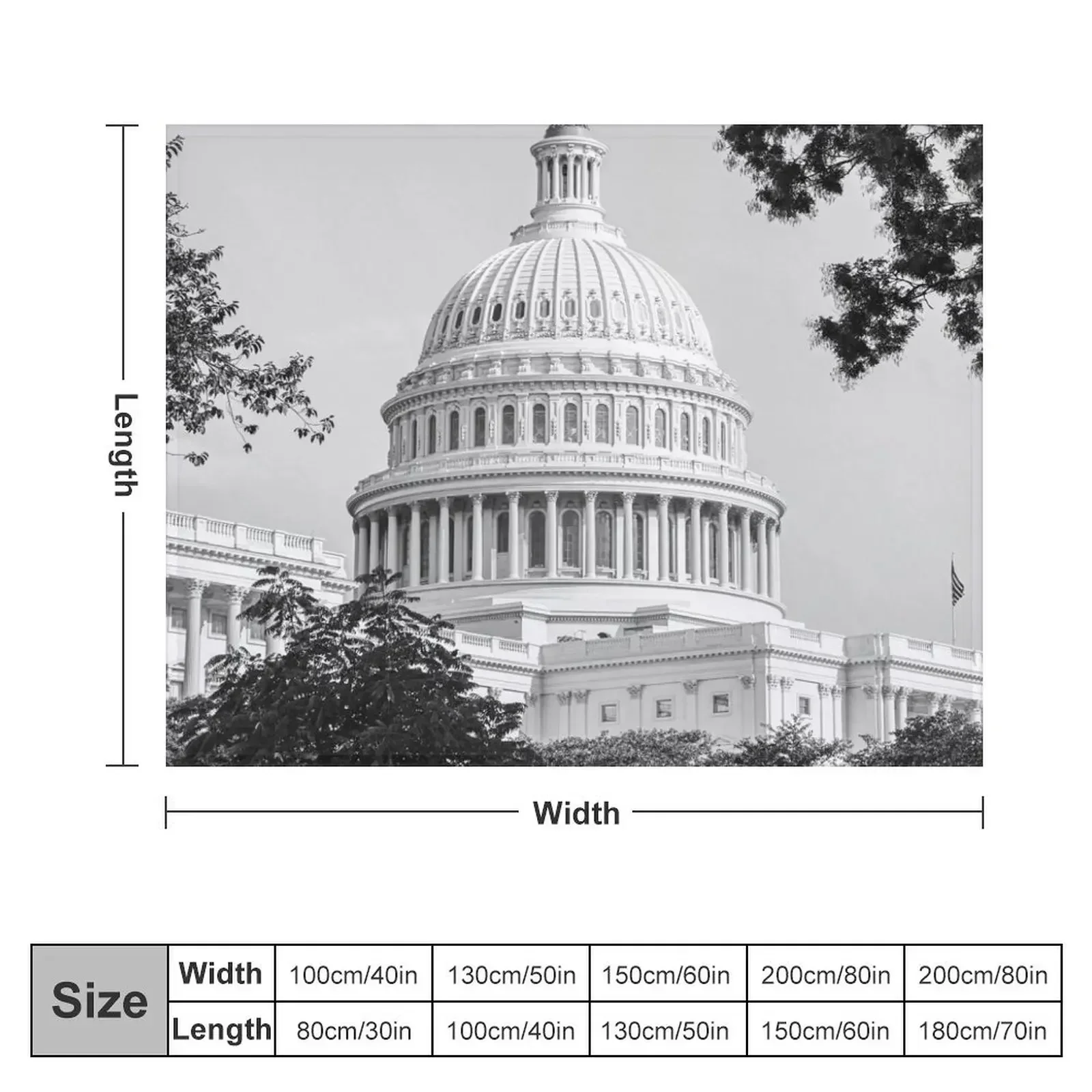 The Capitol Building Washington Throw Blanket Stuffeds Comforter Warm valentine gift ideas Blankets