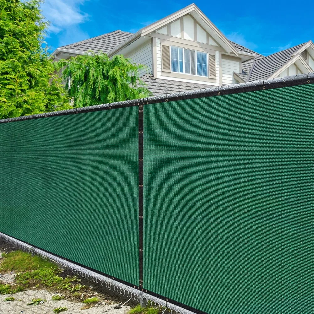 

6' X 150' Green Fence Privacy Screen Windscreen with Bindings & Grommets, Heavy Duty for Commercial and Residential 90% Blockage