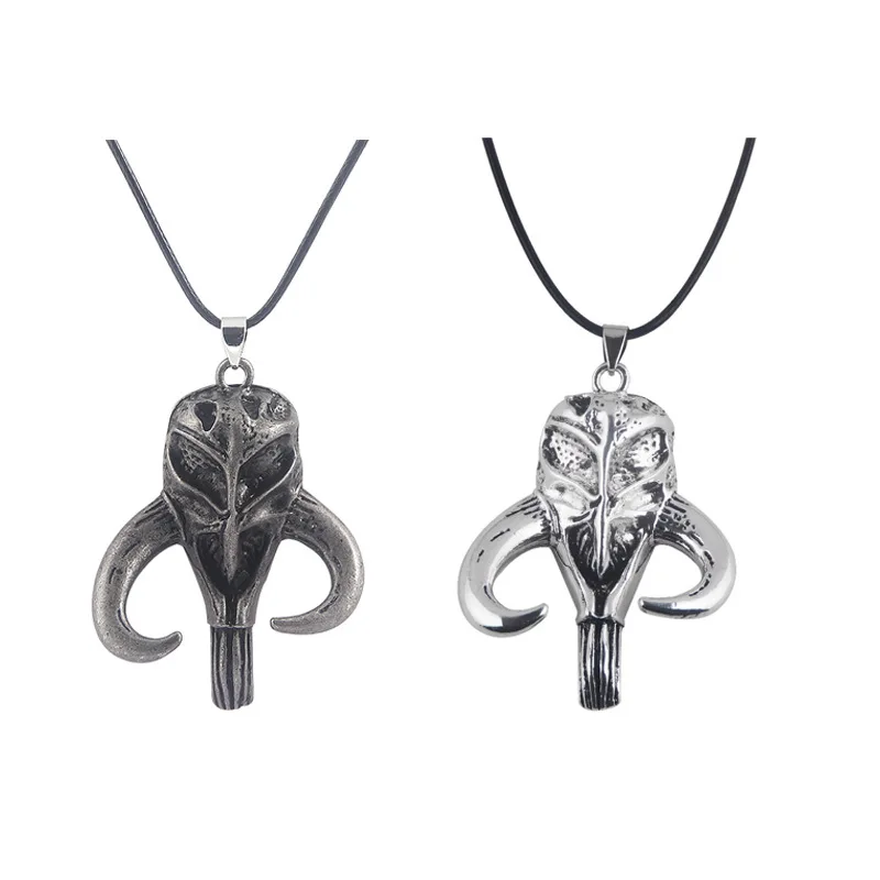 Mandalorian Mysosaurus Skull Necklace Vintage Pendant Necklace for Women Men Jewelry Accessories