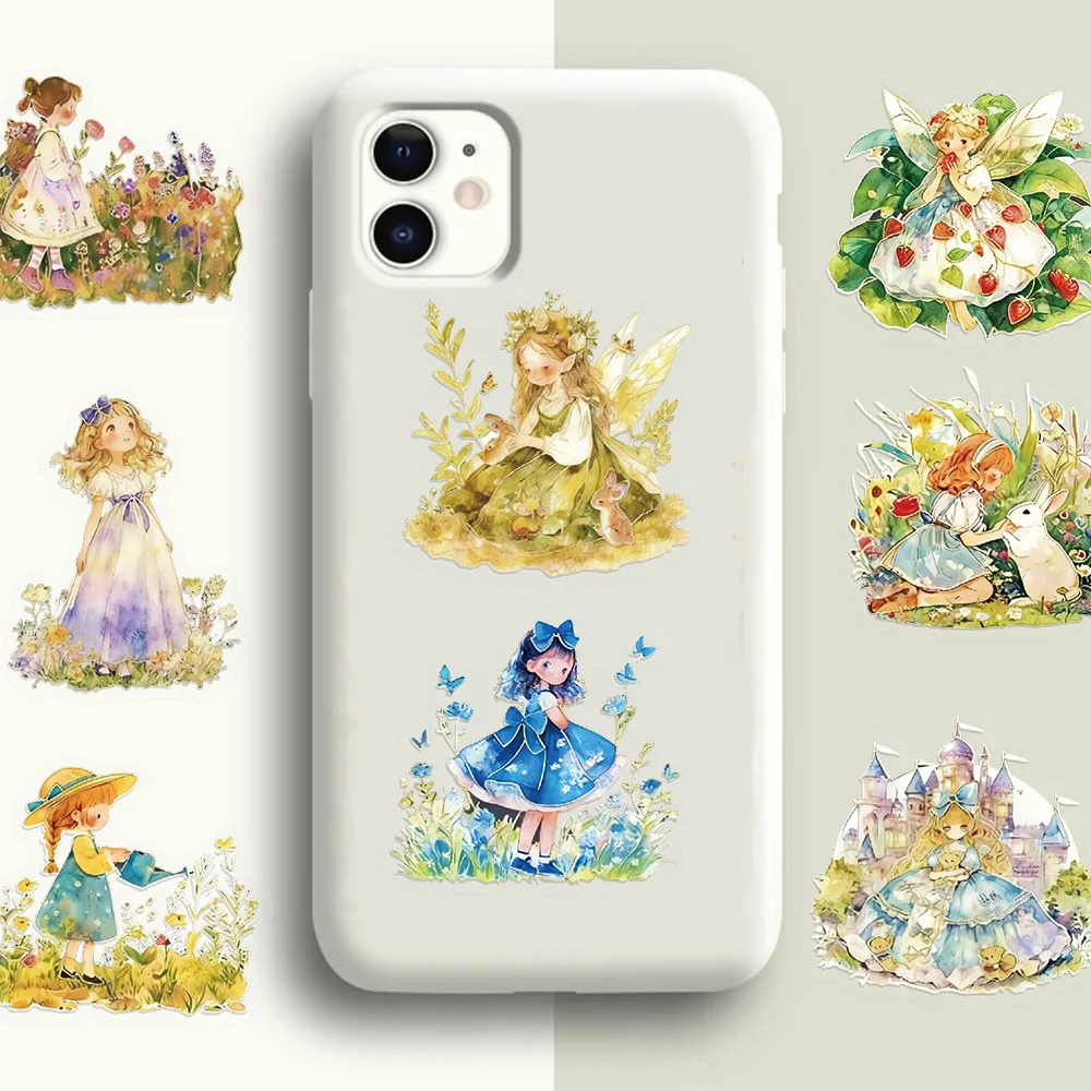 50PCS Fairy Tale Princess Transparent PET Decorative Stickers Set DIY Laptop Water Cup Decorative Stickers image 6