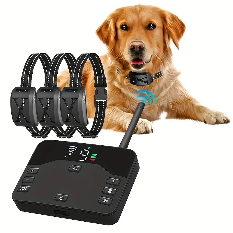 

Outdoor Electronic Wireless Fence Dog Trainer, Smart Waterproof Remote Control Dog Barking Stopper Pet Training Collar