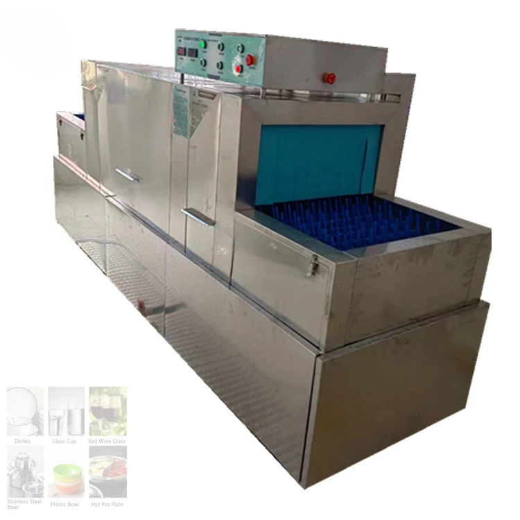 Automatic Kitchen Restaurant Dishwasher Washing Dish Cleaning Machine Conveyor Belt Commercial Catering Equipment