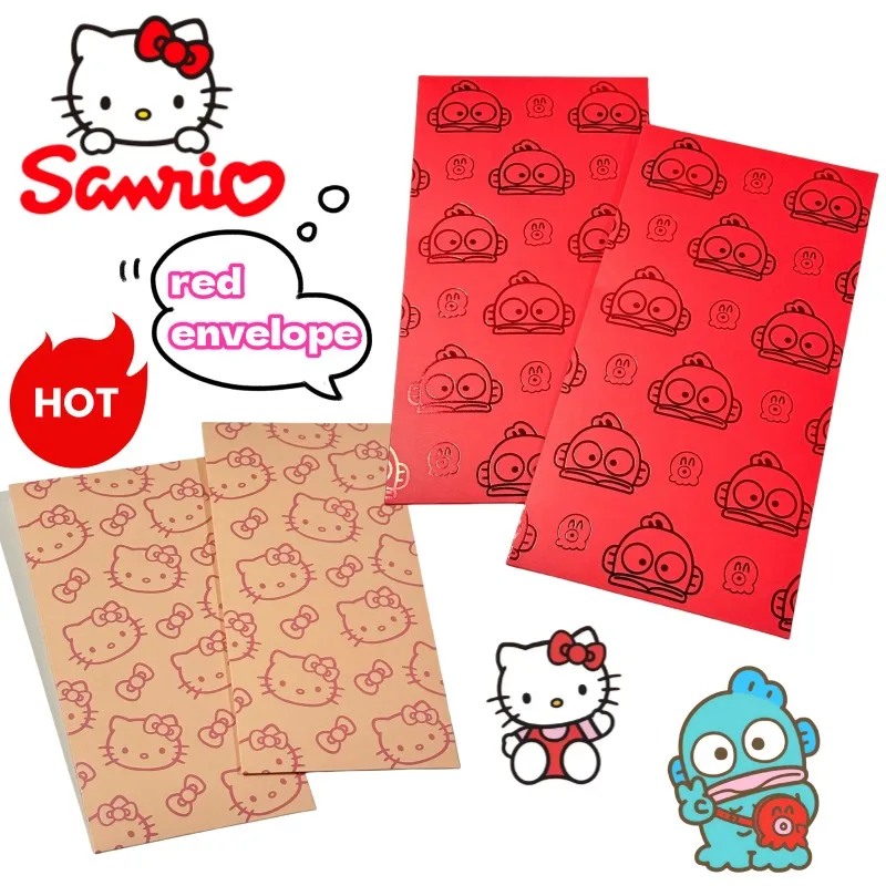 Novo sanrio hello kitty hangyodon alto valor de cor criativo festival de casamento universal bronzeamento saco vermelho dos desenhos animados bonito leigh selo