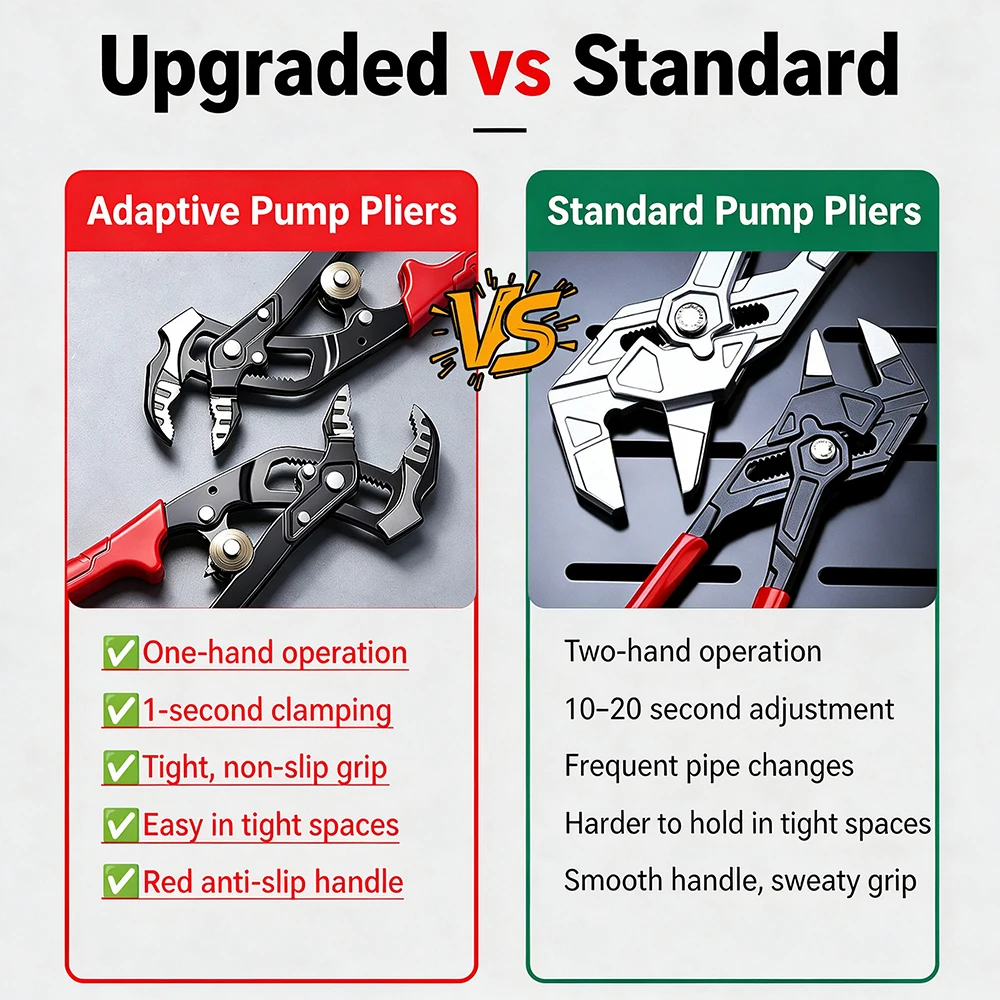 Adjustable Water Pump Pliers 8 Inch Quick Release Self Locking Multifunctional Pipe Wrench Tools For Bathroom Motorcycle Repair 6