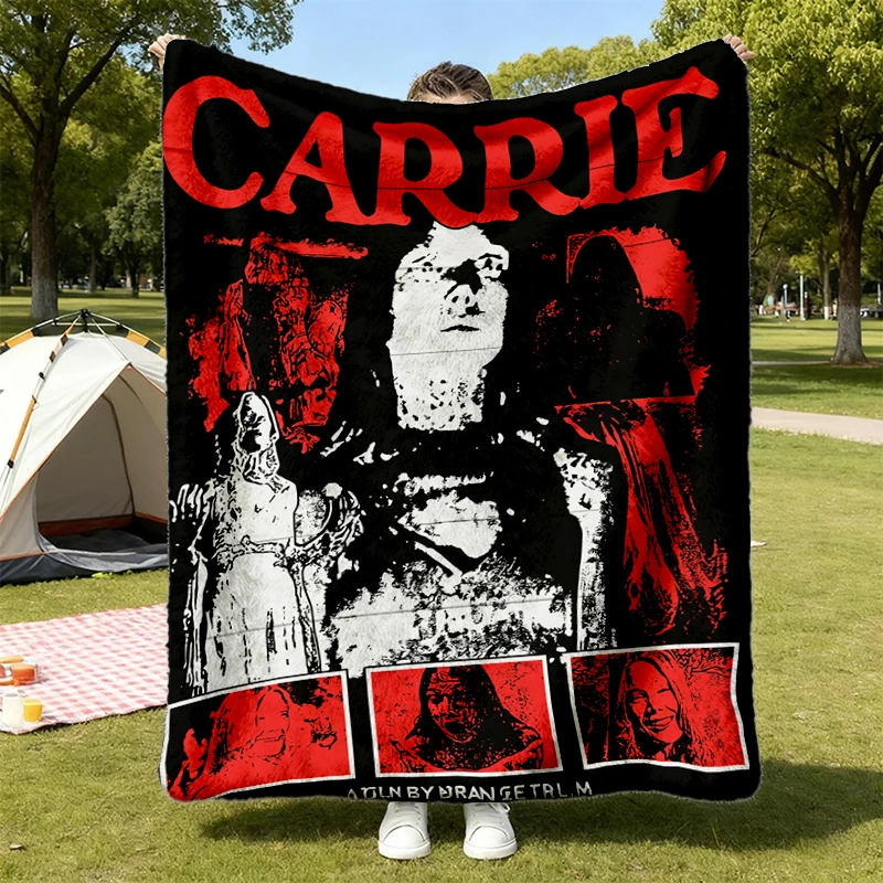 Carrie 1976 Movie T, Flannel Blanket, Vintage Stephen King Horror Flannel Throw