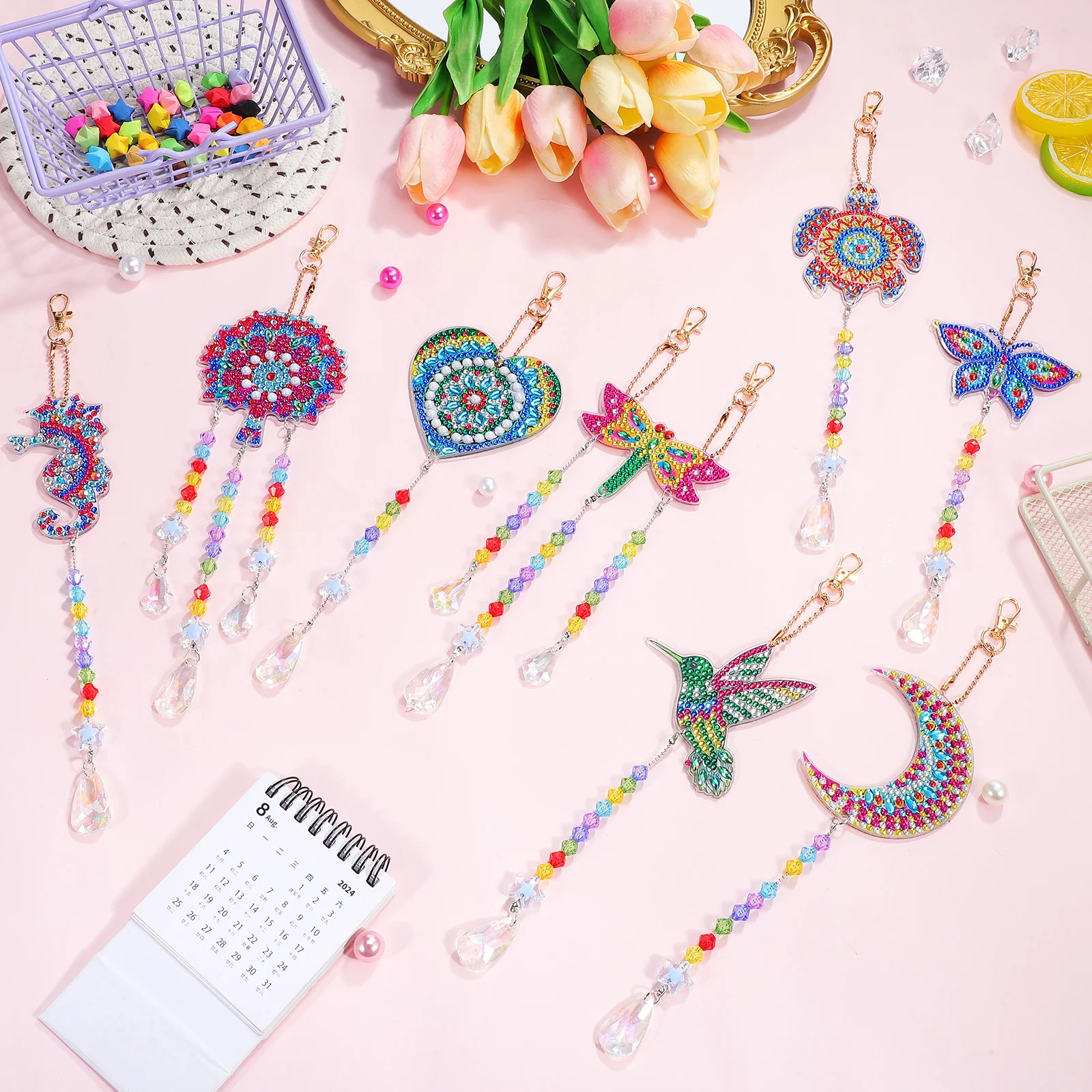 

8 Pcs Painting Ornaments Home Accessories Gems for Crafting Keychain Making Kit Suite Acrylic Child