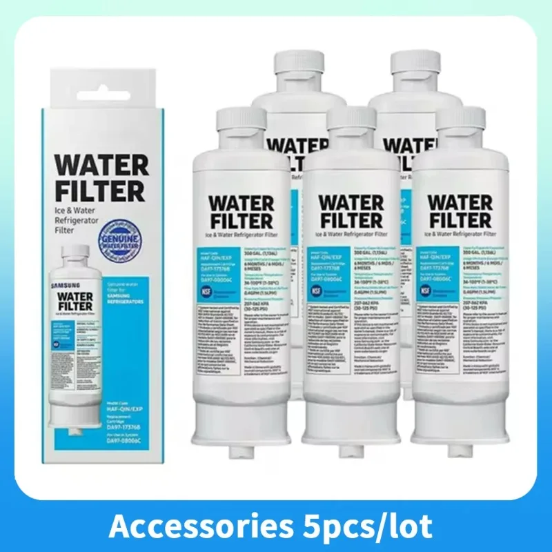 Reemplazo del filtro de agua para refrigerador Samsung DA97-17376B para HAF-QIN/EXP, HAF-QIN, DA97-08006C, WS645A, RF28R7351SG, (1-5 piezas)