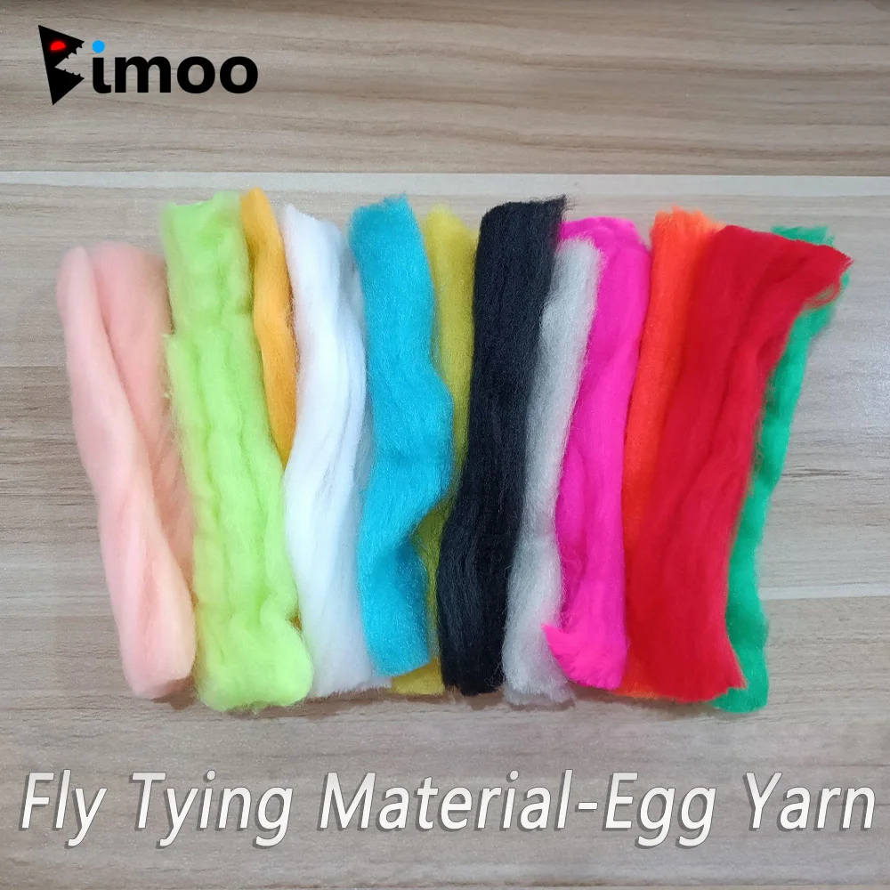 Bimoo 4Packs Egg Yarn Fly Tying Material Synthetic Fibers For Tying Minnow Lure Samlon Egg Bait Trout Steelhead Fishing Lures