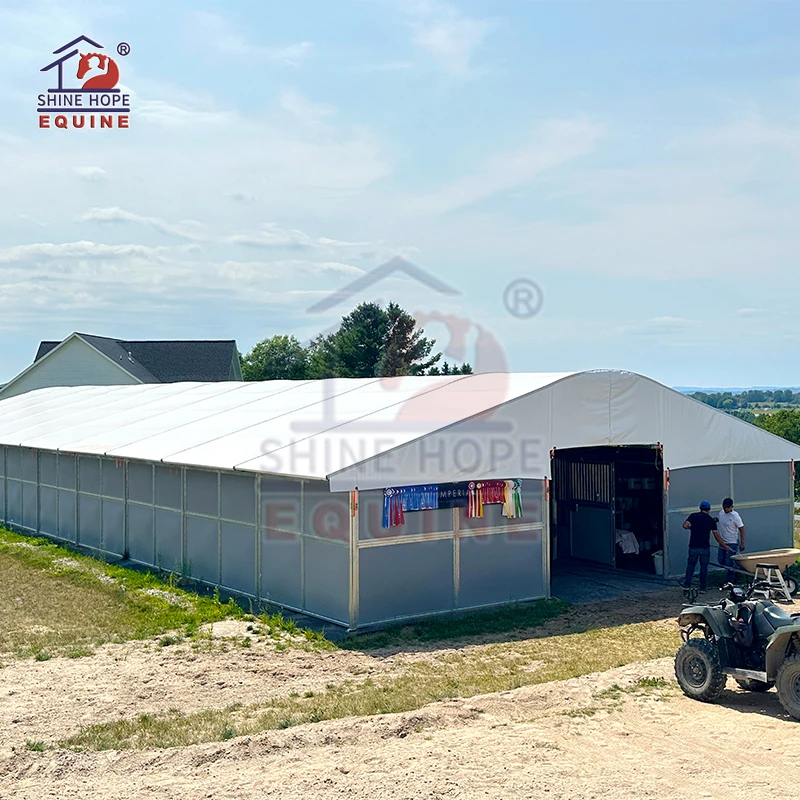 

Customized Equine Mobile Galvanized Horse Barn Stall Products Portable Stalls Horse Shelters with Roof