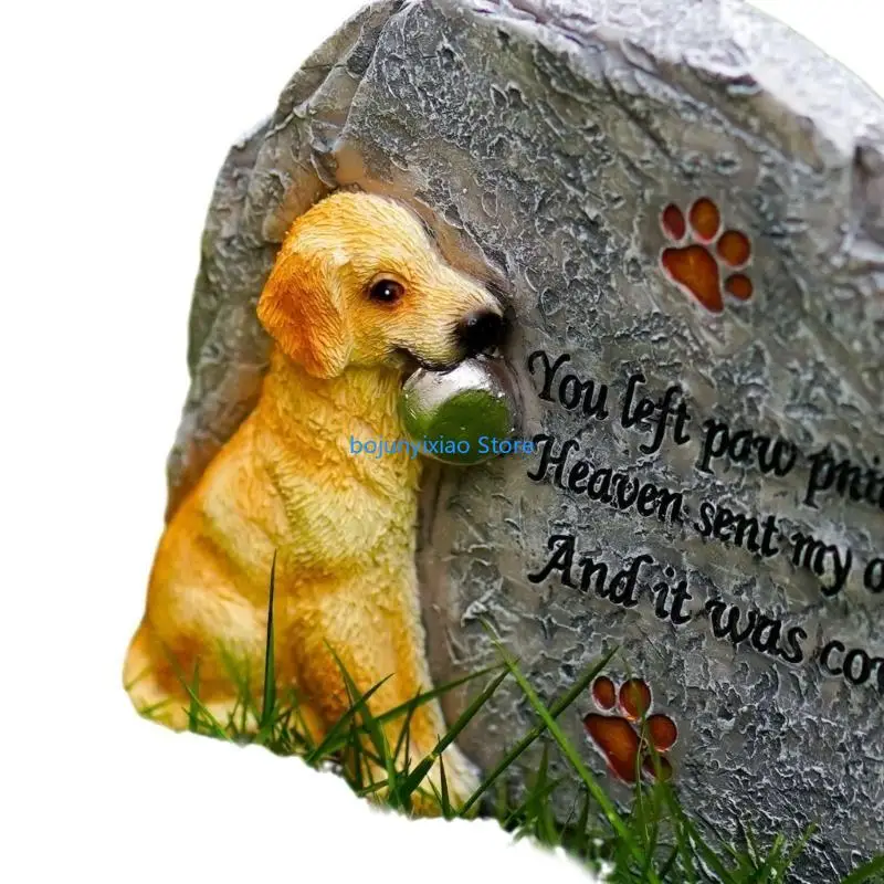 

900B Pet Memorial Stone,Personalised Dog Memorial Gift for Yard Resin Pet TombStone