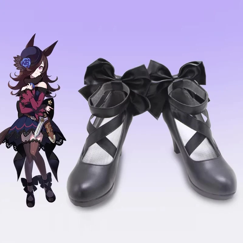 

Обувь для косплея по игре Umamusume: Pretty Derby Rice Shower, обувь из искусственной кожи, аниме-ботинки для Хэллоуина и карнавала, реквизит для костюма