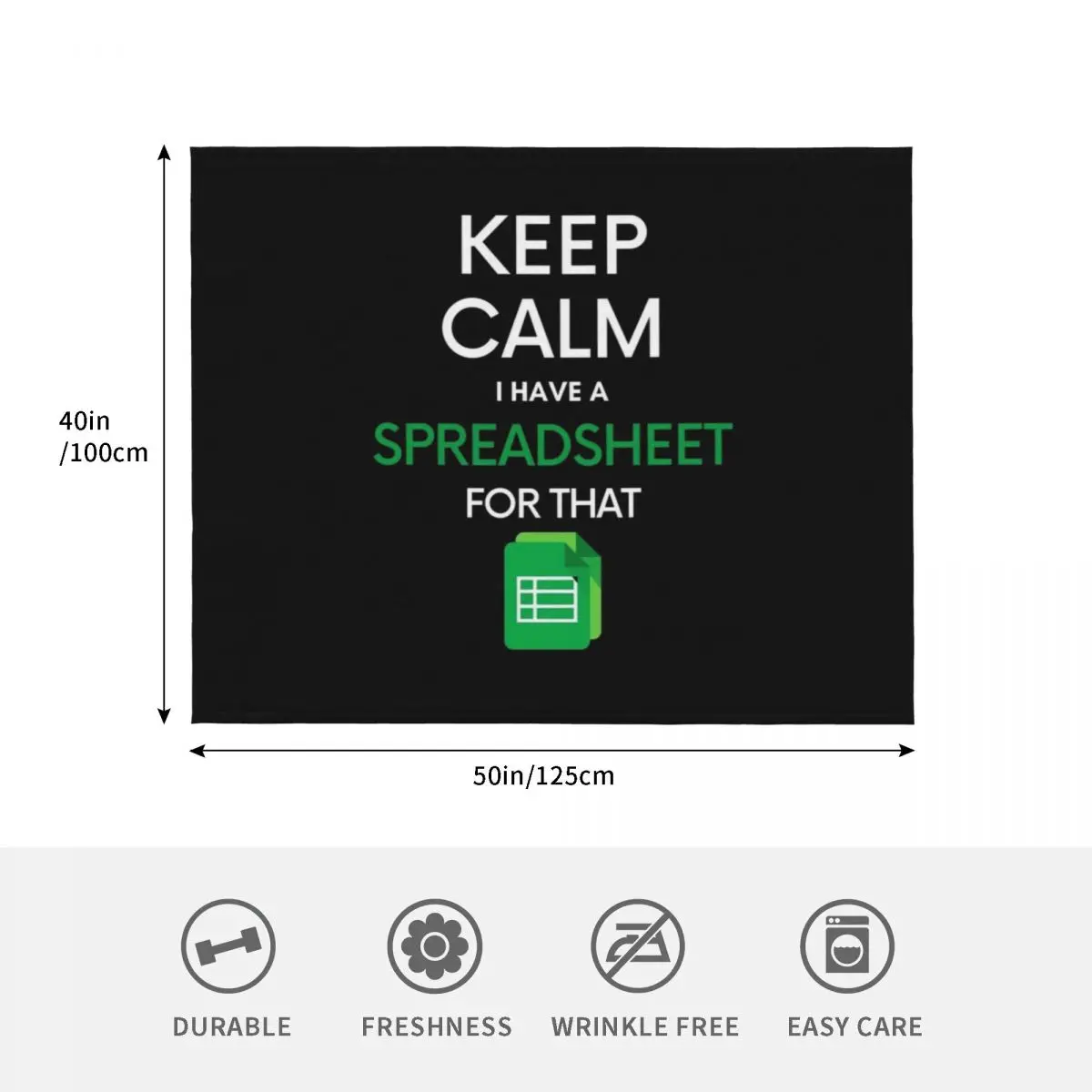 حافظ على الهدوء لدي ورقة مفرشة له - Microsoft Excel // بطانية رمي أوراق Google المزخرفة بطانيات هدايا مضحكة للأطفال #4