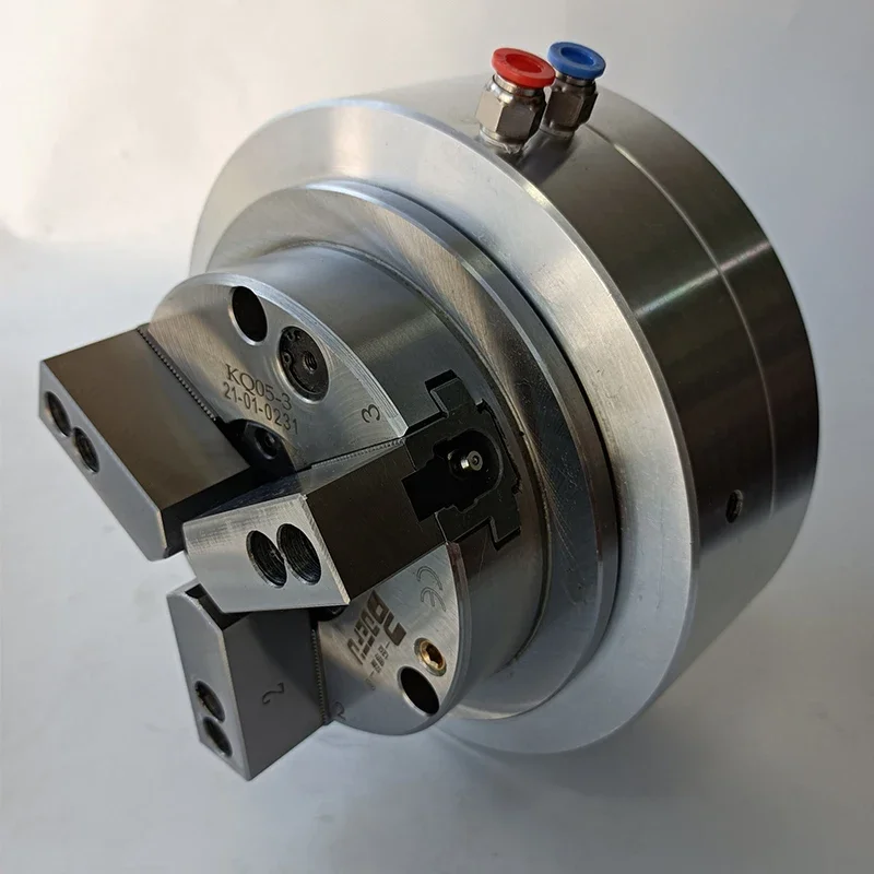 5 Inch Hollow Pneumatic Lathe Chuck 3 Jaw, Front Type, Four-Axis Chuck,Rotatable Machine Tool, Lathe Fixture, 5 in