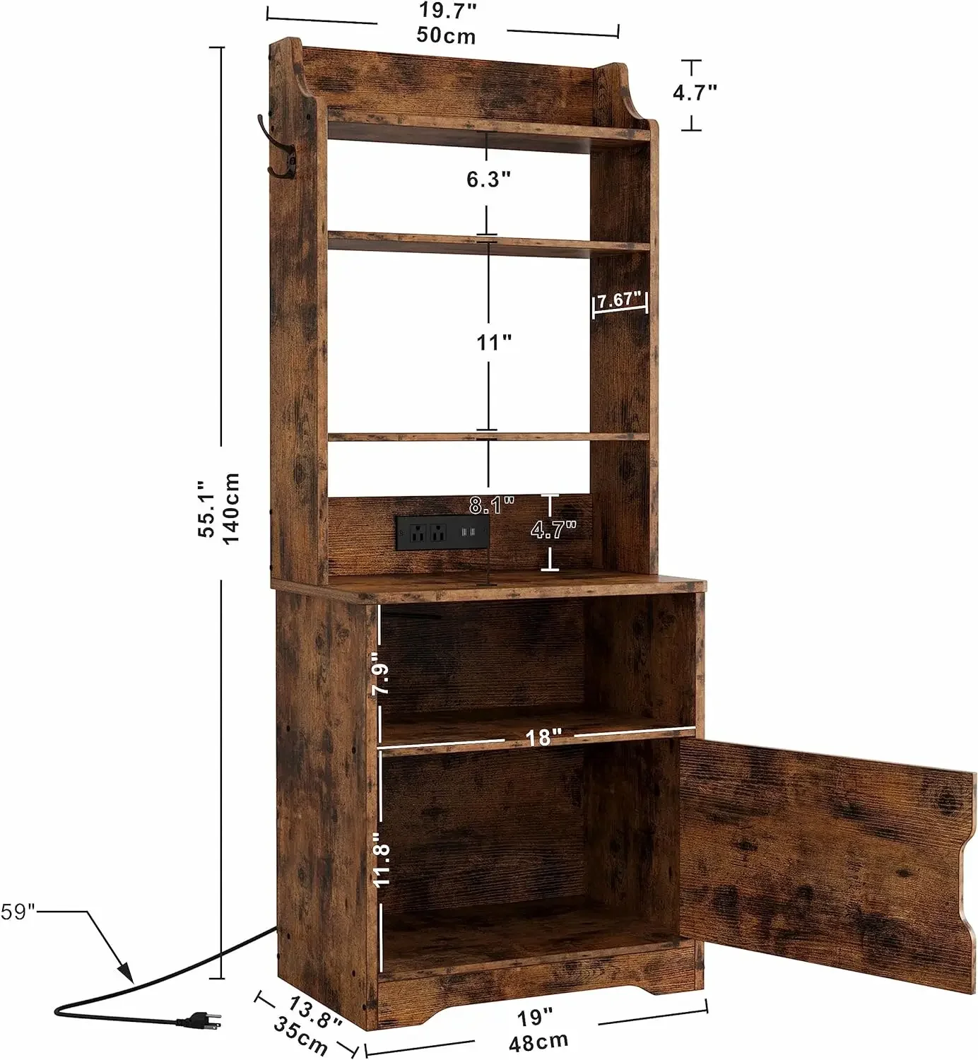 Nightstand with Charging Station,55