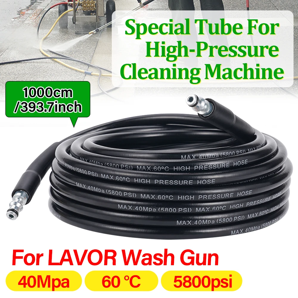 10M High Pressure Washer Hose, 5800 Psi Extension Hose for Lavor Pressure Washer, Water Gun Hose, 40Mpa High Speed Cleaning Pipe