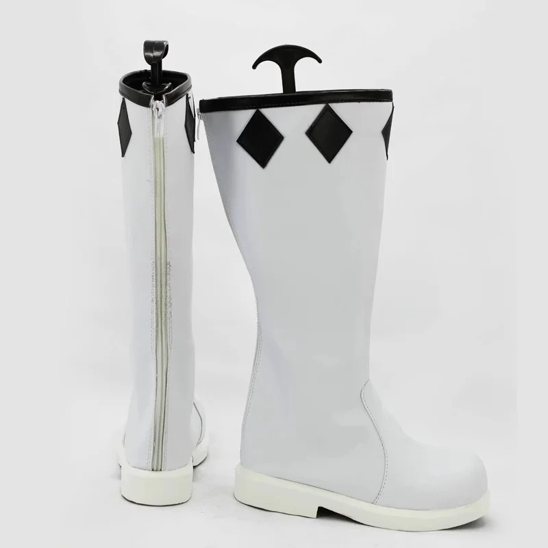 Akame Ga Kill Sheele Cosplay Costume Shoes Anime White Handmade Faux Leather Boots