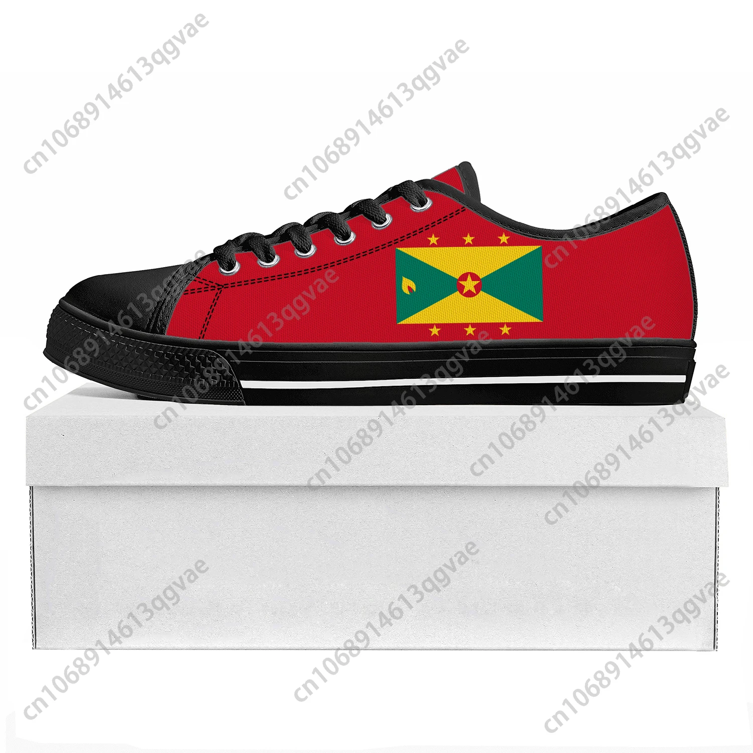 

Grenada Flag Low Top High Quality Sneakers Mens Womens Teenager Canvas Sneaker Grenada Prode Casual Couple Shoes Custom Shoe