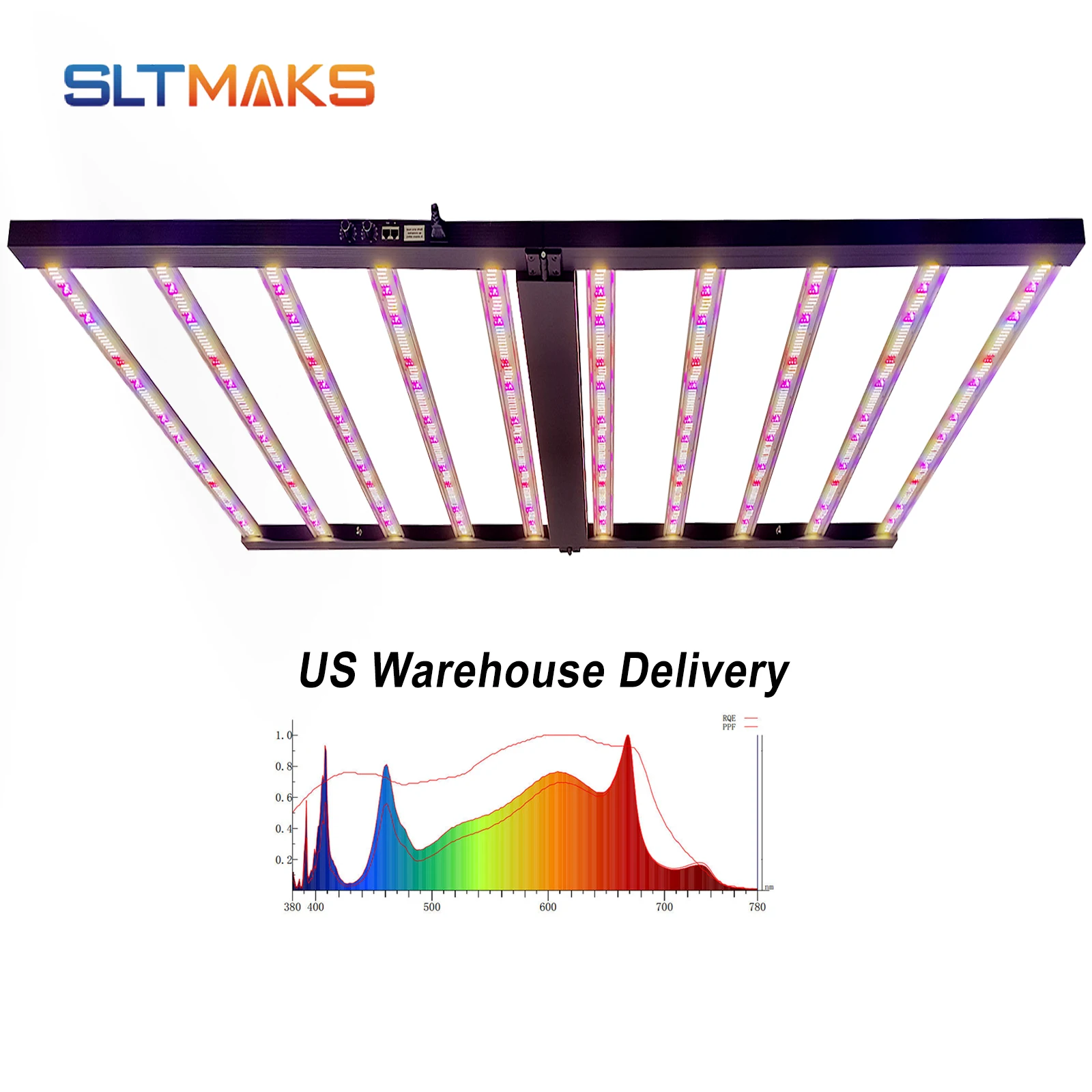 

Коммерческий светильник для выращивания SLTMAKS с затемнением до 5 фунтов, двухканальный, независимый регулируемый УФ-ИК, полный спектр светодиодный светильник для выращивания растений