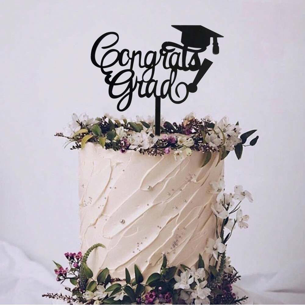 5pcs 2024 Class Congrats Grad Cake Topper Acrylic You Did It Cake Topper for Graduations College Celebrate Party Cake Decoration