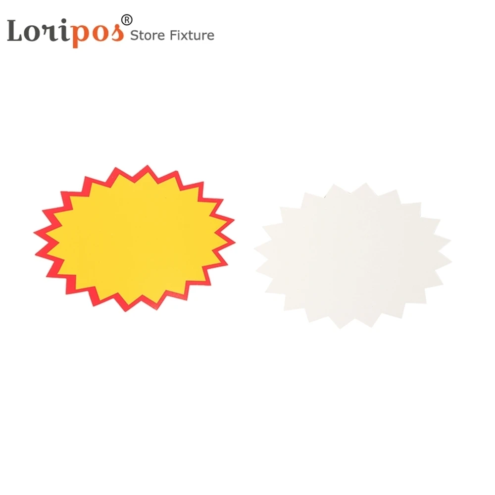17*22cm Exploding Supermarket Yellow Blank Price Tag Label Card Pop Promotion Paper Cardboard Store Commodity Discount Display image 3