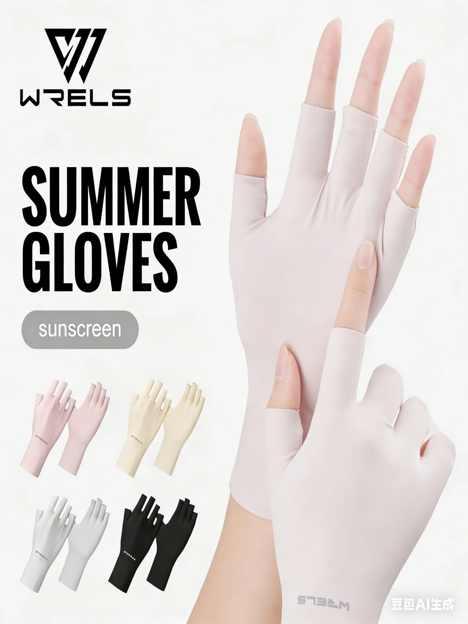 AliExpress NONE WRELS Sunscreen Gloves UV Protection Ice Silk Cooling Breathable Fingerless Men Women Driving Fishing Cycling Summer Mittens