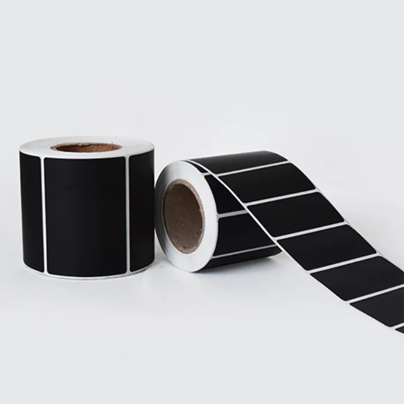 1Roll Coated Paper Sticker Adhesive Paper Black Tag Waterproof Package Label Blank Price Print Supplies Stationery Sticker