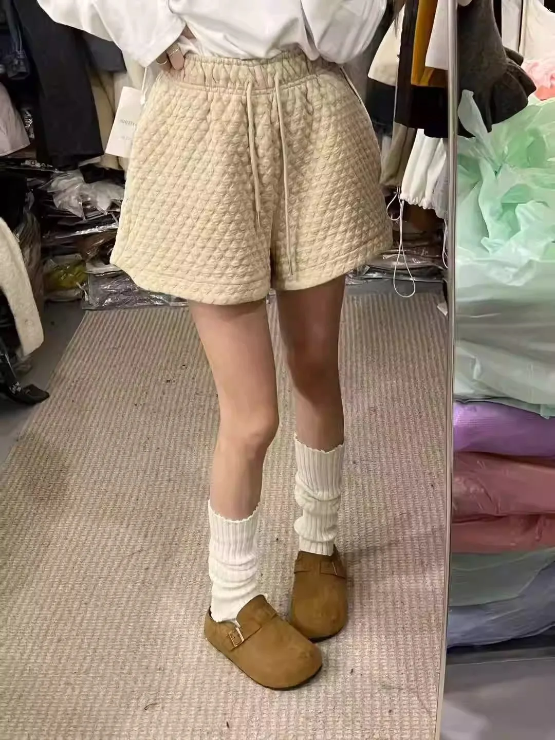 Spodnie plus size, codzienne, damskie, z wysokim stanem, wzór w romby, elastyczna talia, jesień-zima, nowe, modne, z temperamentem lub...