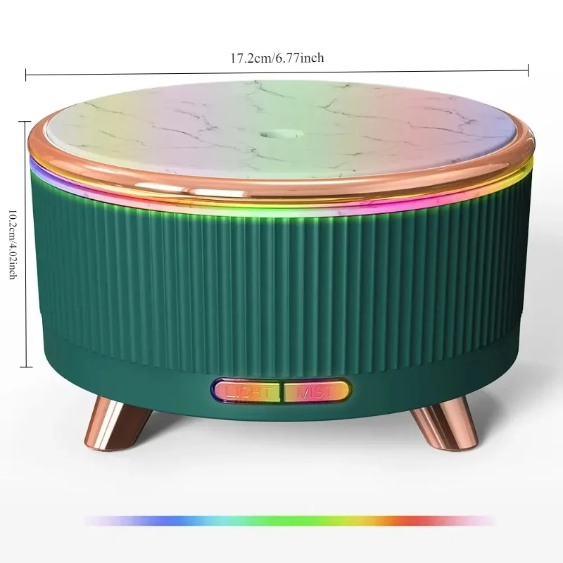500ML7 色インテリジェント時限フレグランスディフューザー超音波空気加湿器清浄機エッセンシャルオイルディフューザースプレーグリーン