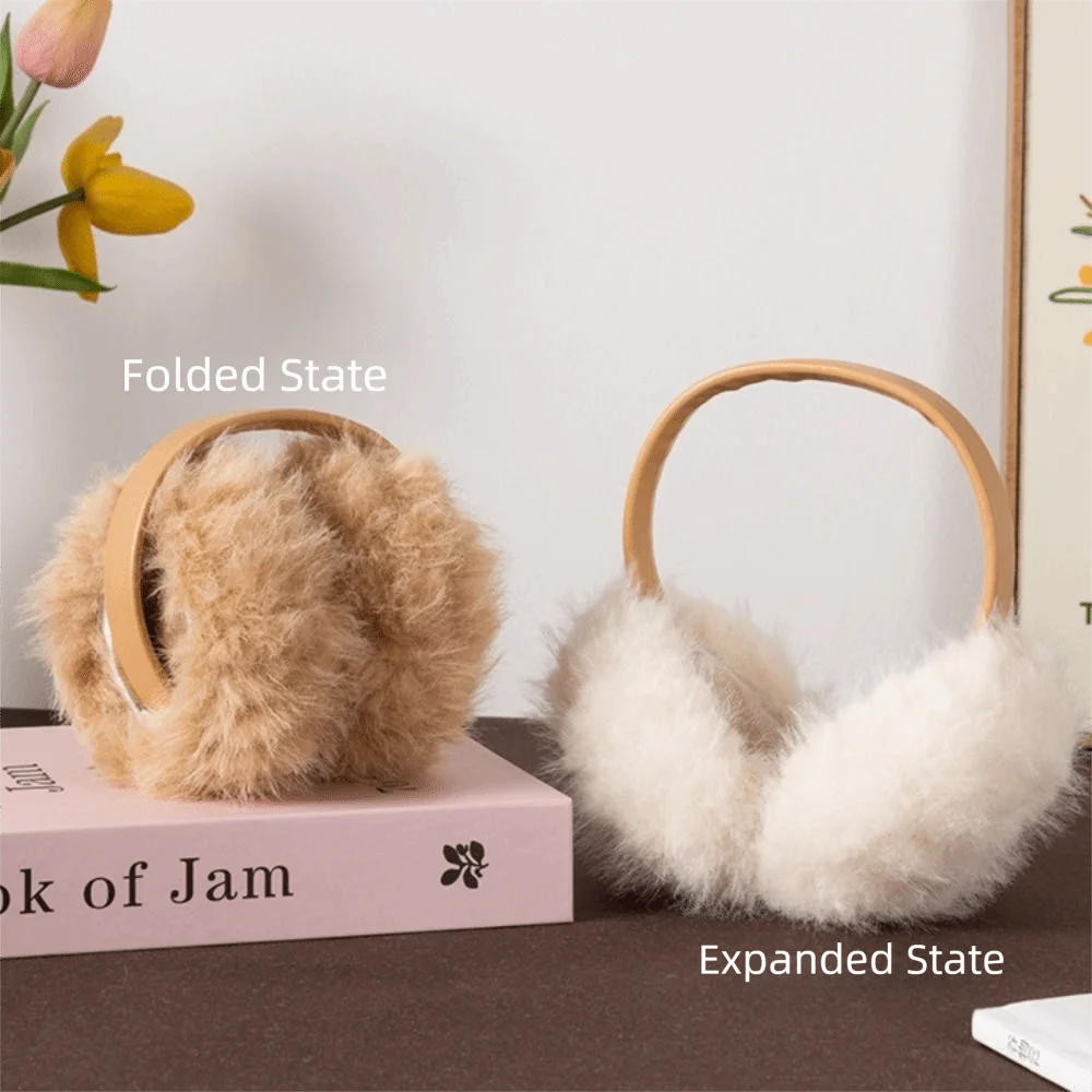 موضة لينة الأذن دفئا الباردة حماية طوي غطاء للأذن تقليد الأرنب الفراء غطاء للأذنين الدافئة النساء الرجال