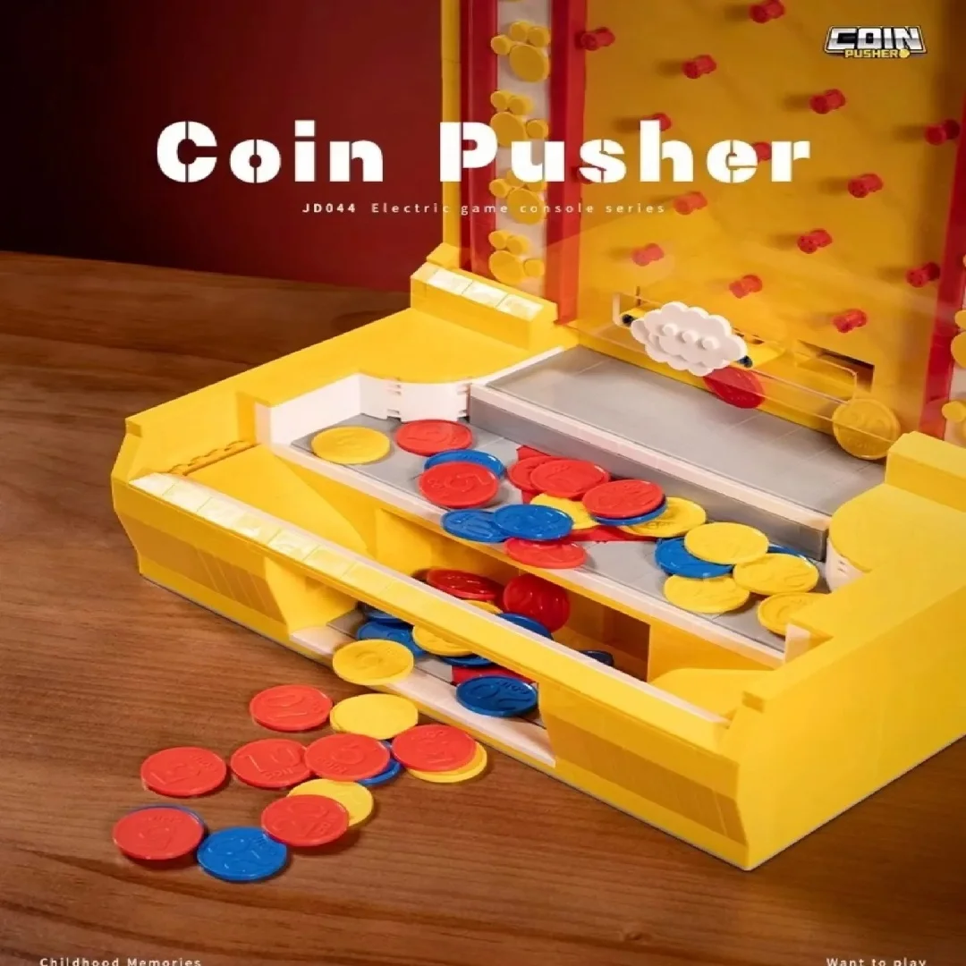 Console de jeu électrique à pousser des pièces de monnaie, assemblage de blocs de construction, salle de jeux de puzzle de particules, présentation de jouets créatifs, 2093 pièces