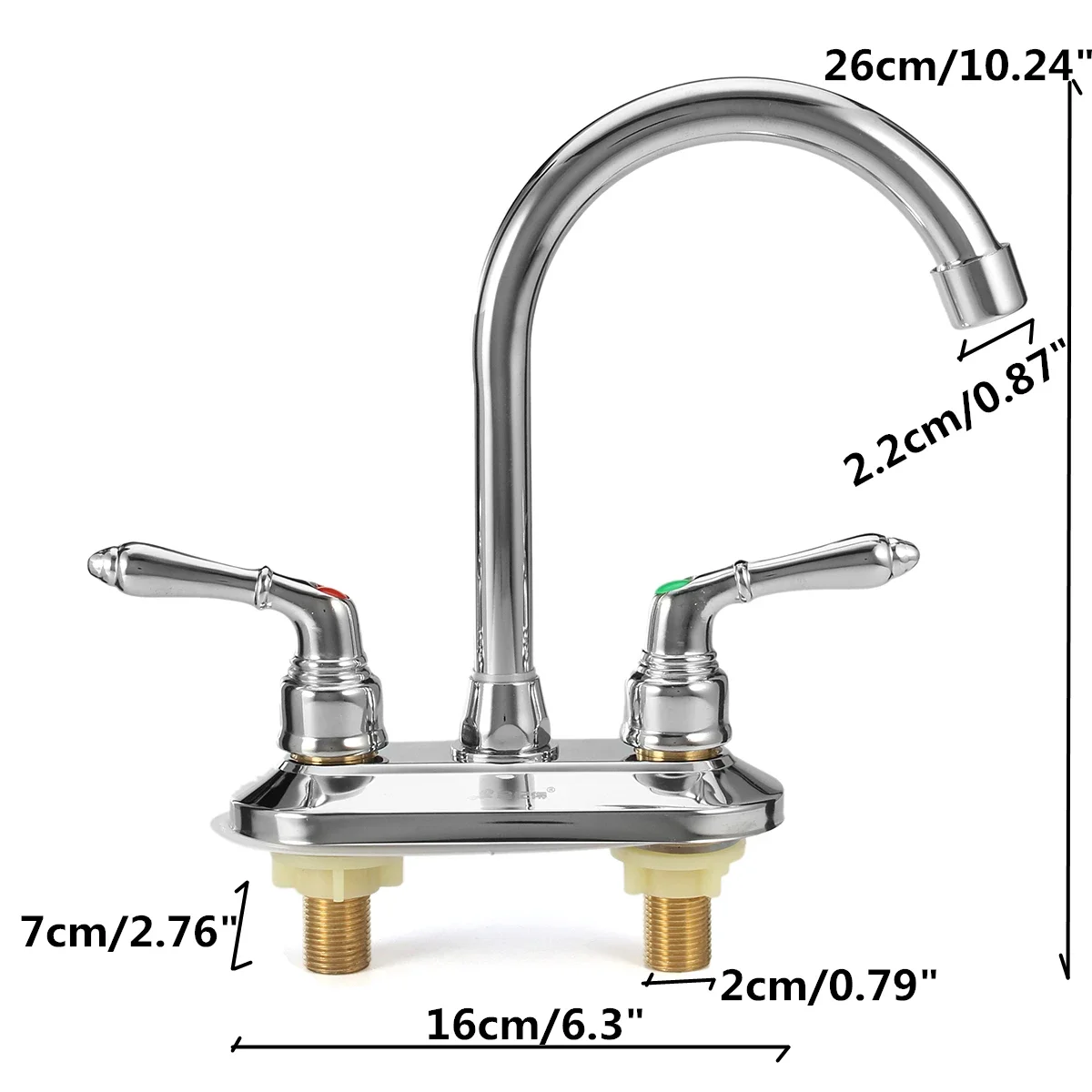 Modern Chrome Cold Hot Water Double Sink Mixer Tap Bathroom Kitchen Basin Faucet