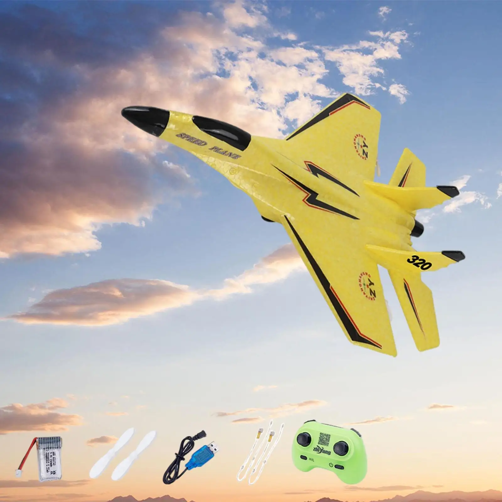 RC Plane Toy with Night Light Remote Control Aircraft Fixed Wing Aircraft Easy to Control Outdoor Toys for Beginners Boy Gift