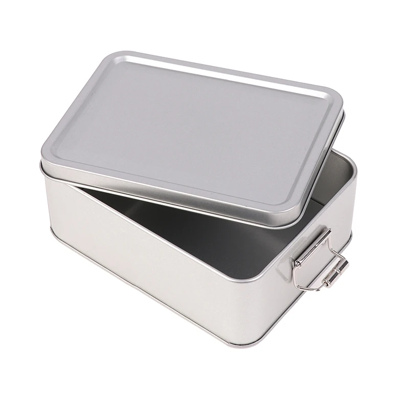 Rectangular Tinplate Cookie Tins Box With Lid Dustproof Home Kitchen Desktop Storage Tin For Candy Coffee Tea Jewelry Chocolate