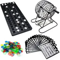 Juego de suministros para Bingo, jaula de Metal para juegos de grupos grandes, rompecabezas nocturno, juego de mesa, actividades navideñas, juegos del destino, juego familiar