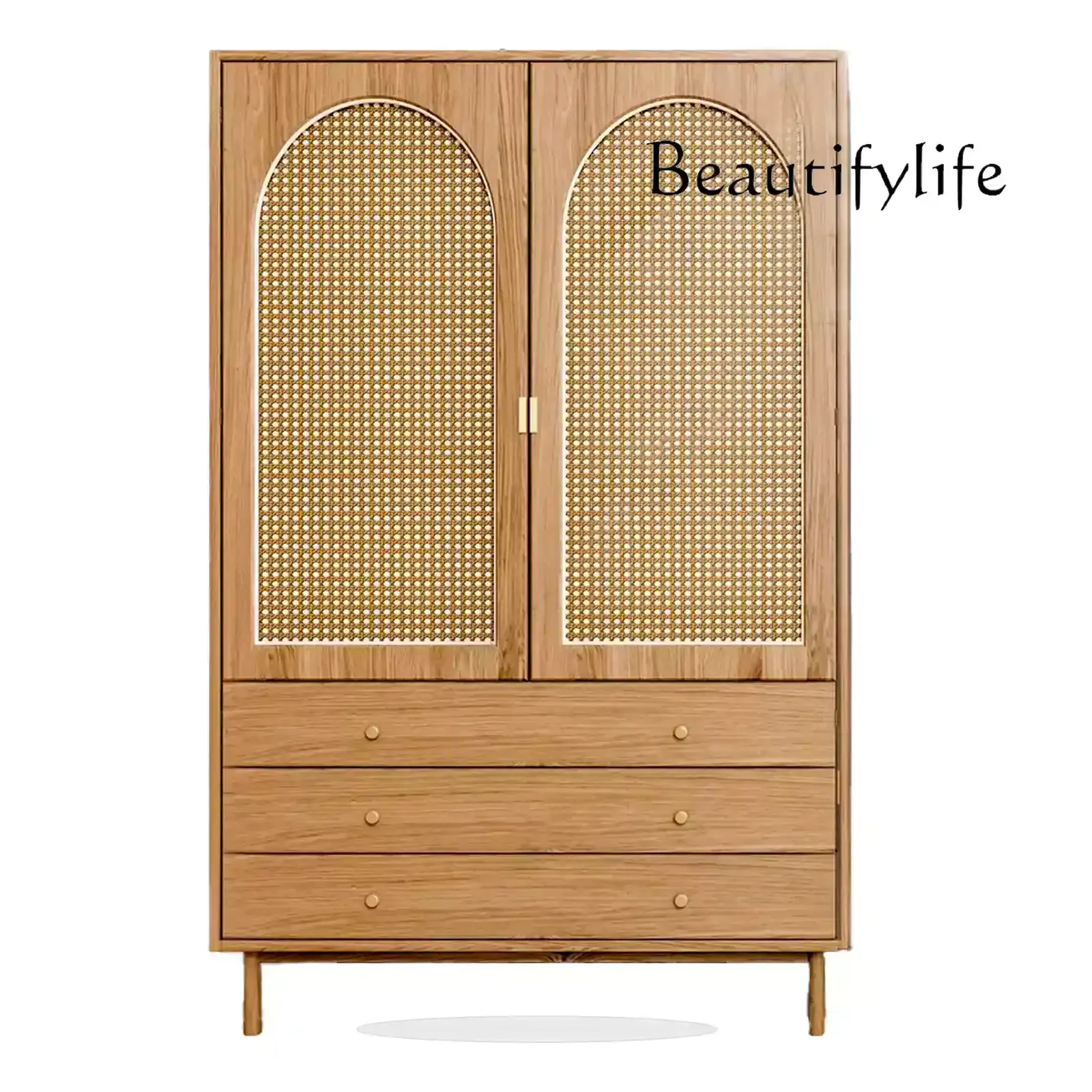 

Japanese style wabi-sabi wind rattan wardrobe bedroom home solid wood two wardrobe шкаф пенал