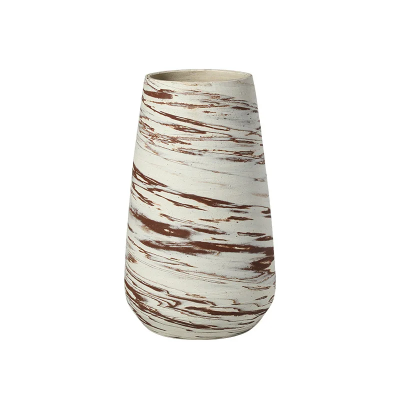 Wabi Sand Japanese style brown and white kiln-changed ceramic dried vase villa clubhouse entrance dining table flower